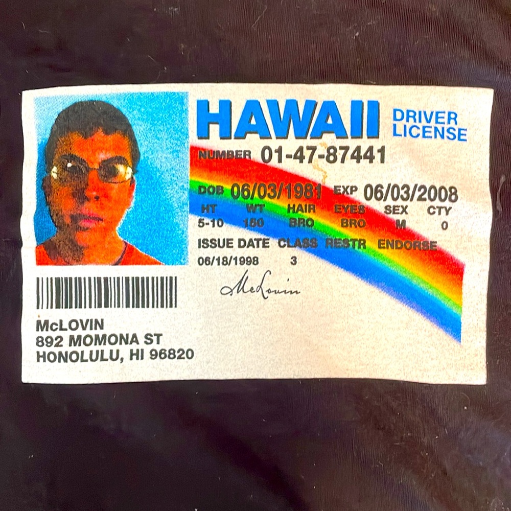 Black McLovin SUPERBAD t-shirt Adult SMALL
